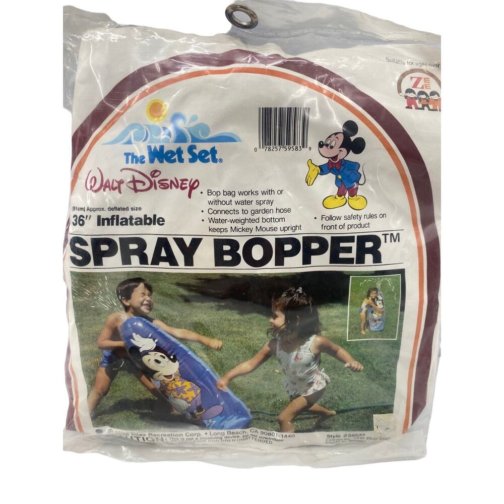 Vintage 1986 Intex Inflatable 36" MICKEY MOUSE Spray Bopper Water Hose Sprayer